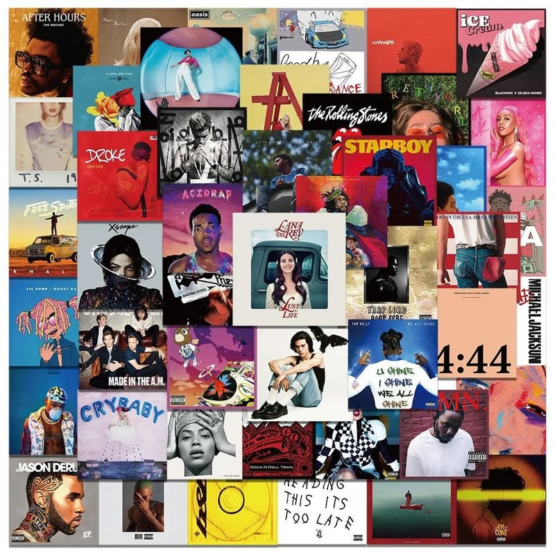 Artist Album Cover Stickers Set for Luggage, Phone Cases, Laptops & Notebooks Customizable Decals for Fans & Gift