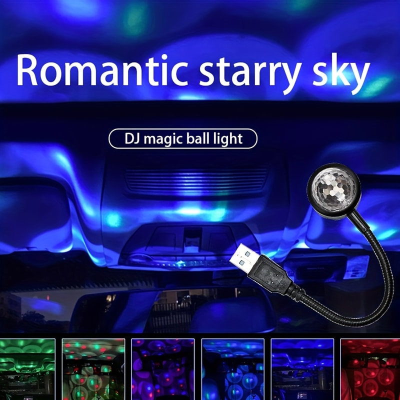 LED Starry Sky Night Light Projector, USB Powered Galaxy Lamp for Car Roof & Room Ceiling Decor