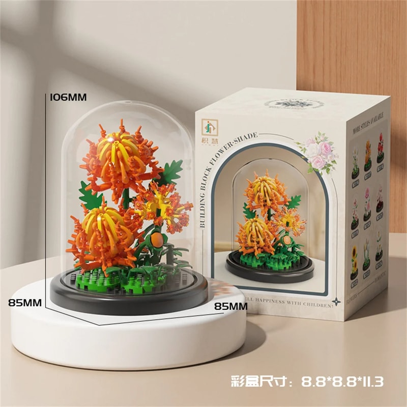 Eternal Flower Bouquet Bonsai Potted Plant Building Blocks Model Creative Puzzle Decoration for Home, Kids, and Gift