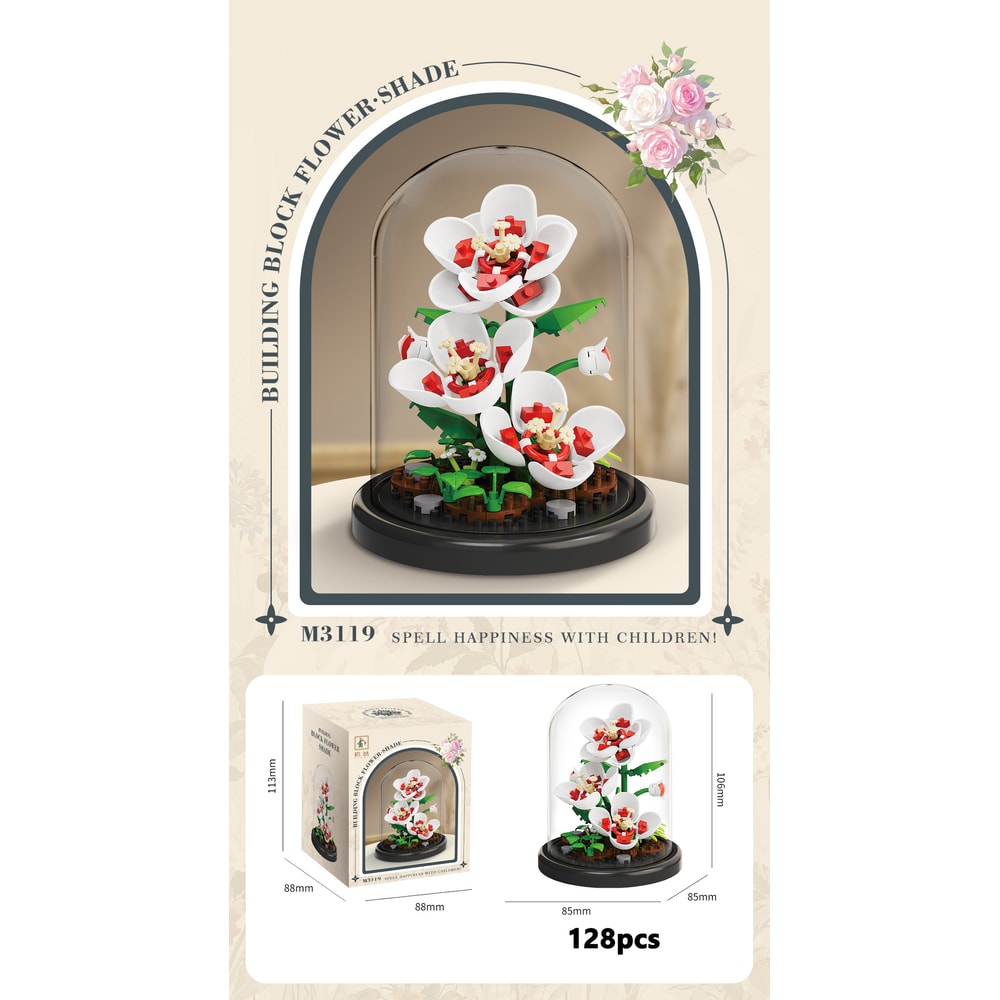 Eternal Flower Bouquet Bonsai Potted Plant Building Blocks Model Creative Puzzle Decoration for Home, Kids, and Gift
