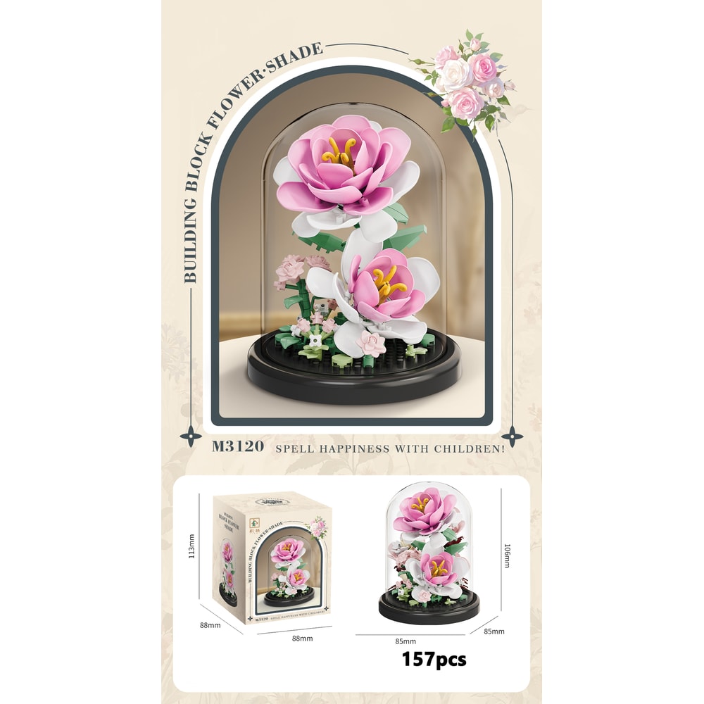 Eternal Flower Bouquet Bonsai Potted Plant Building Blocks Model Creative Puzzle Decoration for Home, Kids, and Gift