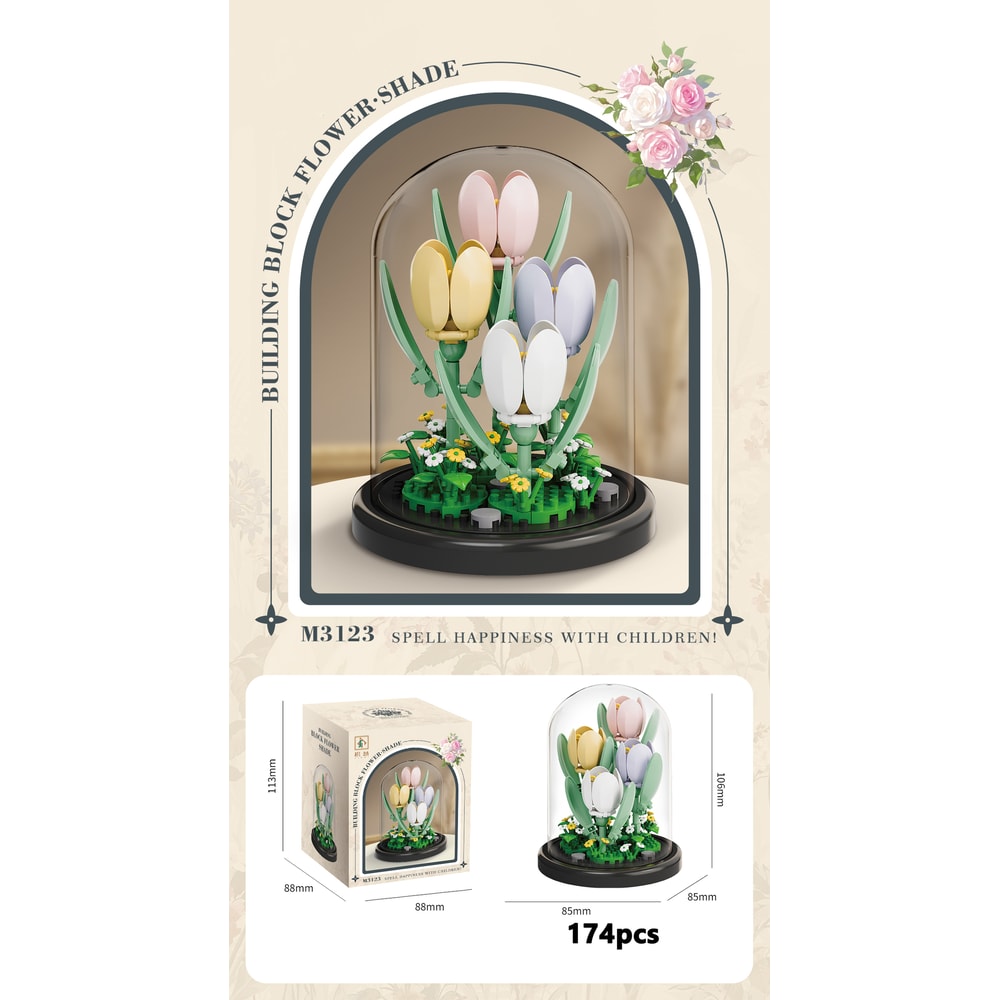 Eternal Flower Bouquet Bonsai Potted Plant Building Blocks Model Creative Puzzle Decoration for Home, Kids, and Gift