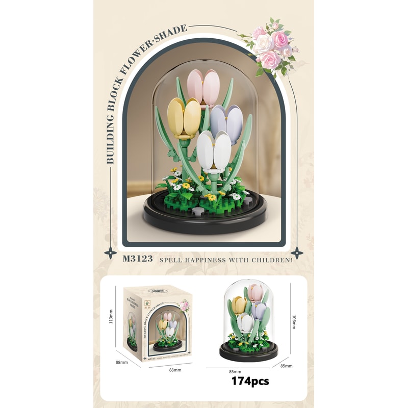 Eternal Flower Bouquet Bonsai Potted Plant Building Blocks Model Creative Puzzle Decoration for Home, Kids, and Gift