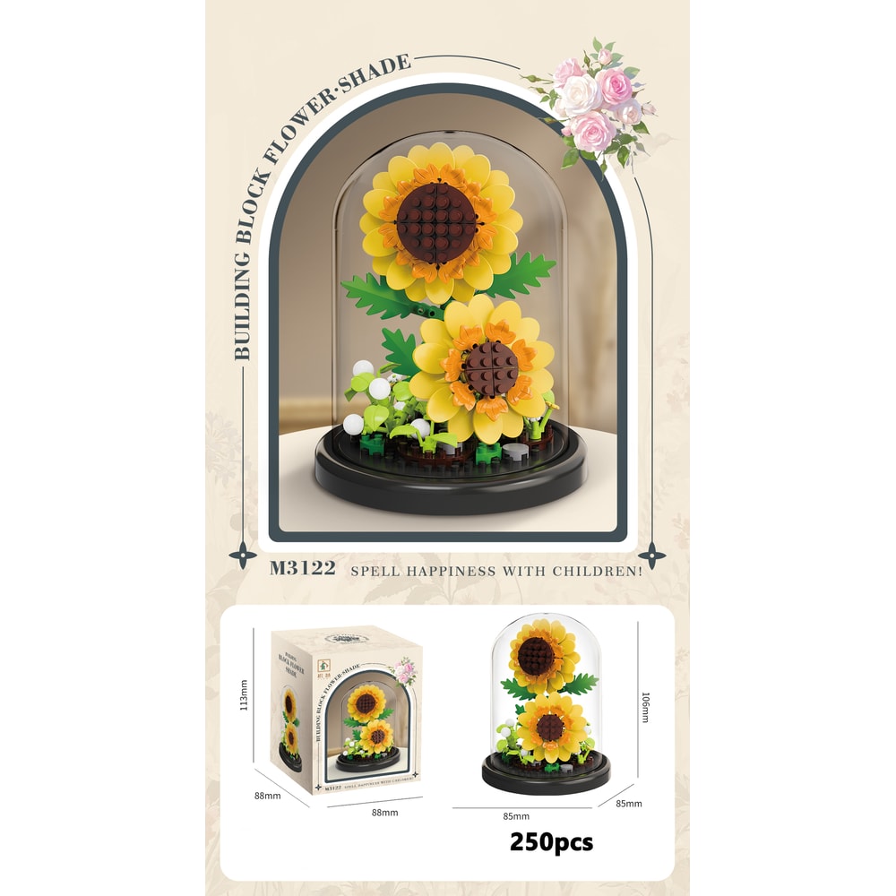 Eternal Flower Bouquet Bonsai Potted Plant Building Blocks Model Creative Puzzle Decoration for Home, Kids, and Gift