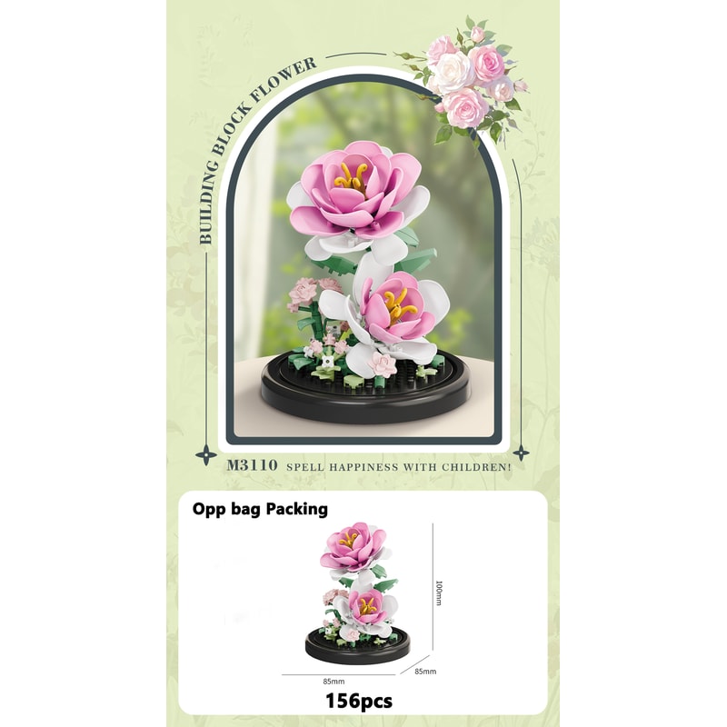 Eternal Flower Bouquet Bonsai Potted Plant Building Blocks Model Creative Puzzle Decoration for Home, Kids, and Gift