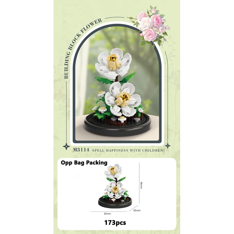 Eternal Flower Bouquet Bonsai Potted Plant Building Blocks Model Creative Puzzle Decoration for Home, Kids, and Gift