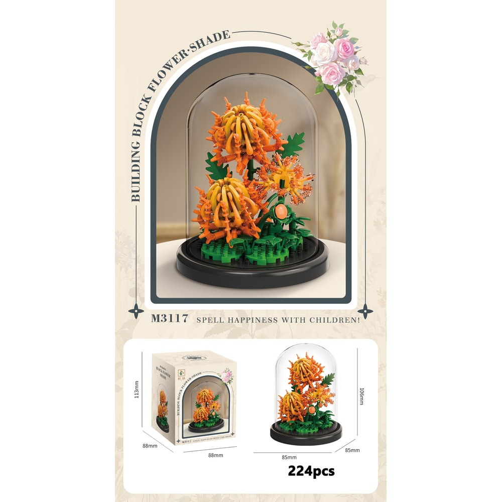 Eternal Flower Bouquet Bonsai Potted Plant Building Blocks Model Creative Puzzle Decoration for Home, Kids, and Gift