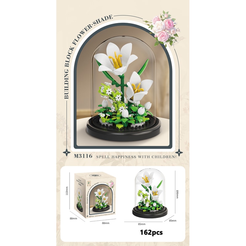 Eternal Flower Bouquet Bonsai Potted Plant Building Blocks Model Creative Puzzle Decoration for Home, Kids, and Gift