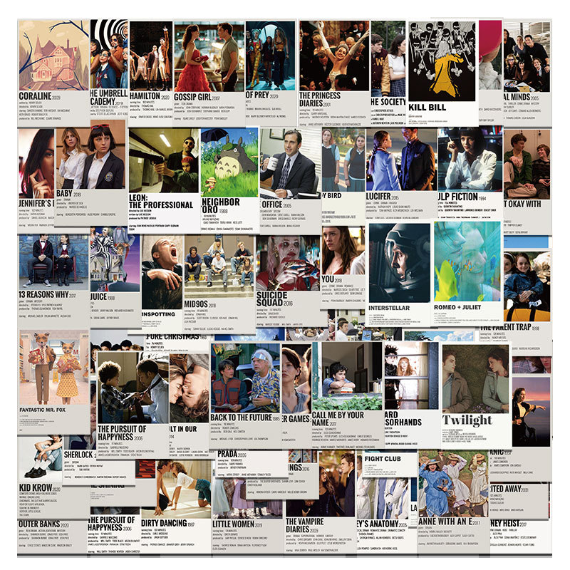 Classic Movie & Anime Stickers Set DIY Custom Decals for Phone, Laptop, Luggage, Car, and Scrapbook