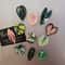 Kawaii Tropical Plant Refrigerator Magnets Begonia & Monstera Whiteboard Magnets for Home Decor