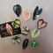Kawaii Tropical Plant Refrigerator Magnets Begonia & Monstera Whiteboard Magnets for Home Decor
