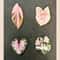 Kawaii Tropical Plant Refrigerator Magnets Begonia & Monstera Whiteboard Magnets for Home Decor
