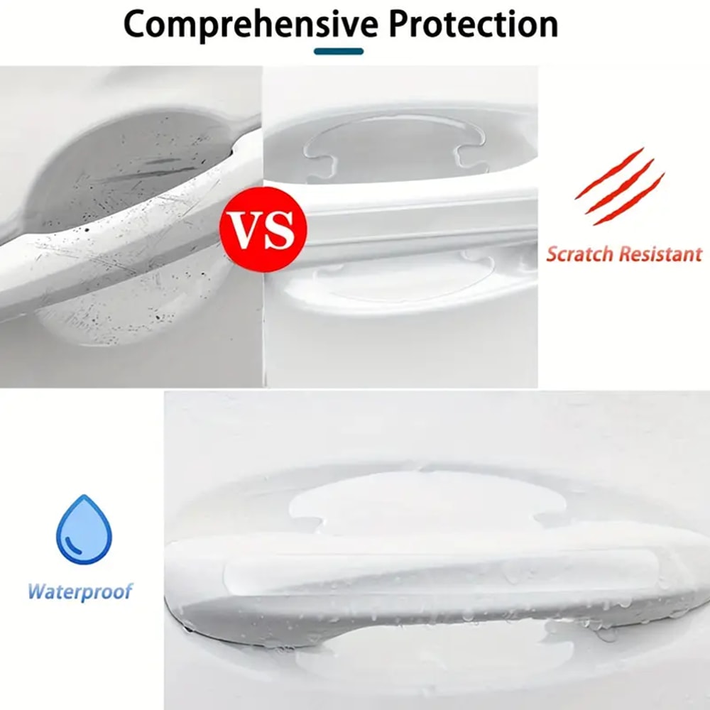 Scratch Proof Car Door Handle Stickers Premium Door Bowl Protective Film Set