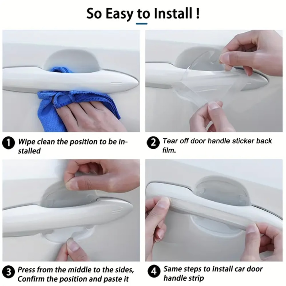 Scratch Proof Car Door Handle Stickers Premium Door Bowl Protective Film Set