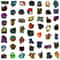 Neon Stickers Pikachu Cartoon Decals for Kids Waterproof DIY Phone & Skateboard Stickers