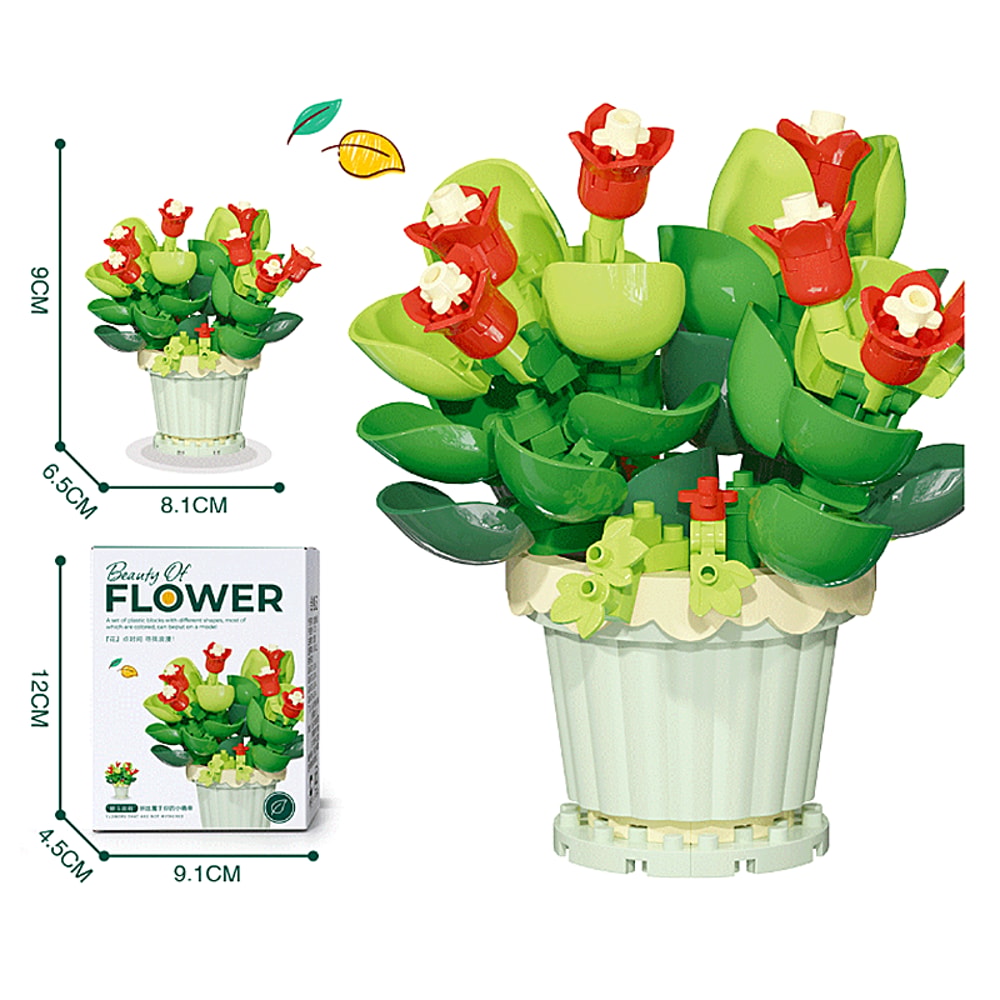 Creative Building Block Bouquet Eternal Rose Sunflower Plant Assembled Building Block Toy Gift 1