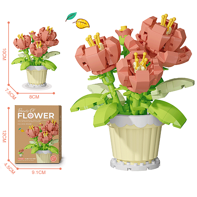 Creative Building Block Bouquet Eternal Rose Sunflower Plant Assembled Building Block Toy Gift 2