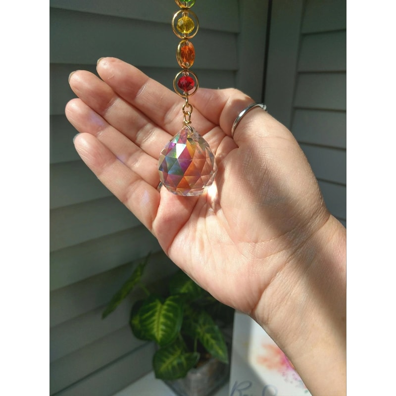 Crystal Suncatcher Rainbow Maker Mobile Meditation Home Decor, Fantasy Prism