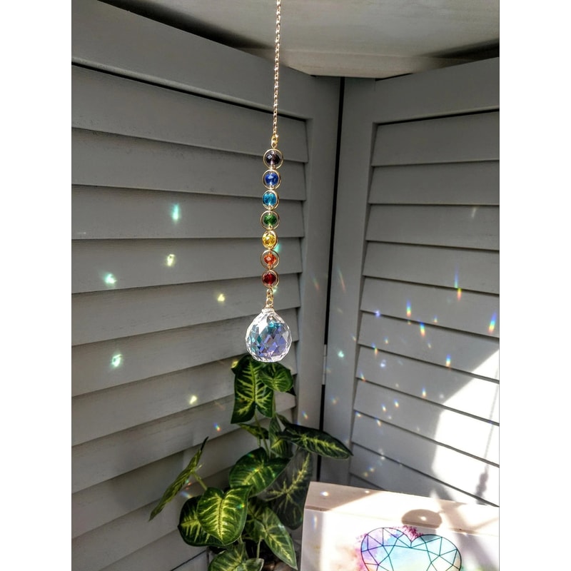 Crystal Suncatcher Rainbow Maker Mobile Meditation Home Decor, Fantasy Prism