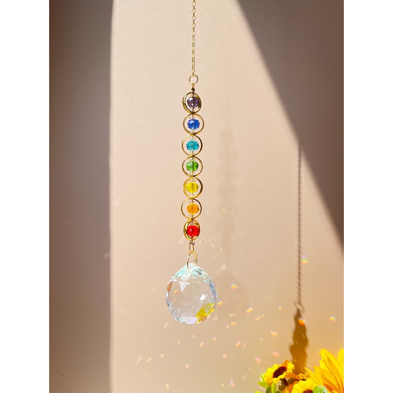 Crystal Suncatcher Rainbow Maker Mobile Meditation Home Decor, Fantasy Prism