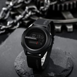 mens multi function luminous digital watch large dial, water resistant, and stylish
