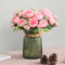 Rose Pink Peony Silk Bouquet Wedding Home Decor Artificial Flower Arrangement 5