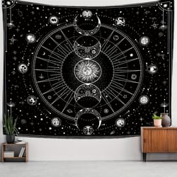 sun and moon horoscope tapestry celestial wall art for home decor