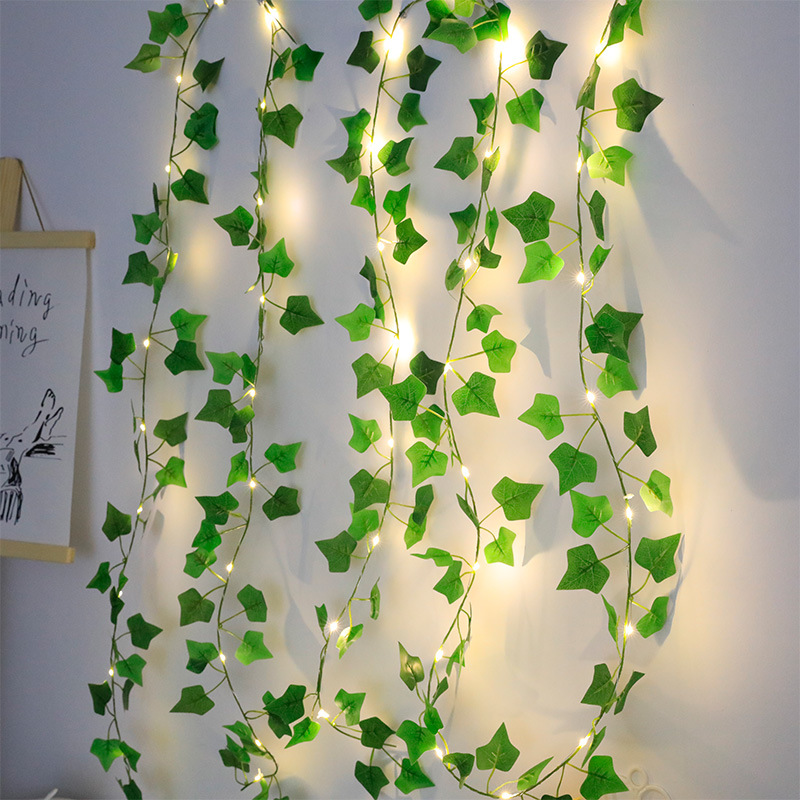 Green Leaf Artificial Ivy Vine String Lights Fairy Lights for Wedding, Party, Home, and Christmas Decor