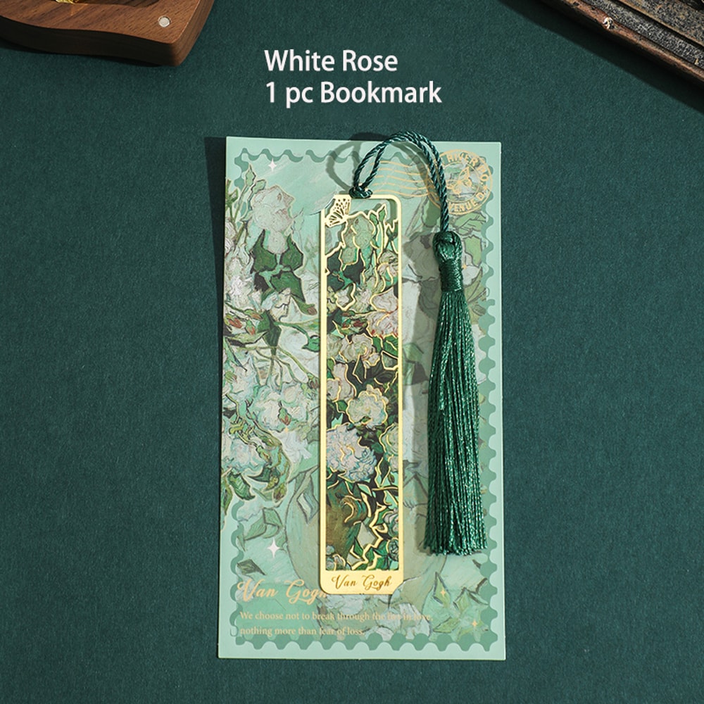 Vintage Floral Tassel Metal Bookmark with Hollow Bronzing for Book Lovers, Writers & Students