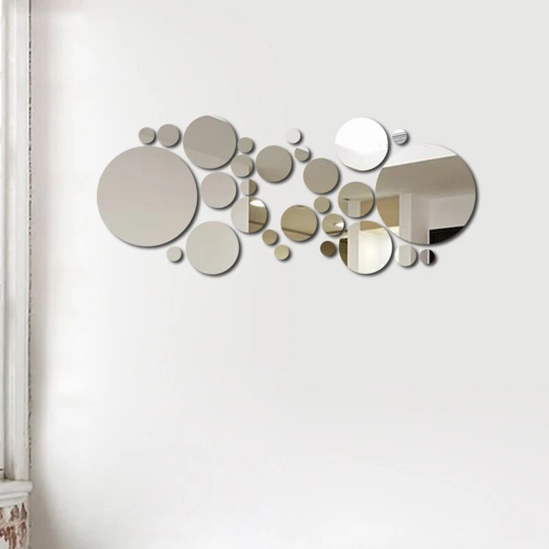 Acrylic Mirror Wall Sticker DIY Round Mirror For Bedroom Bathroom And TV Room Decor 4
