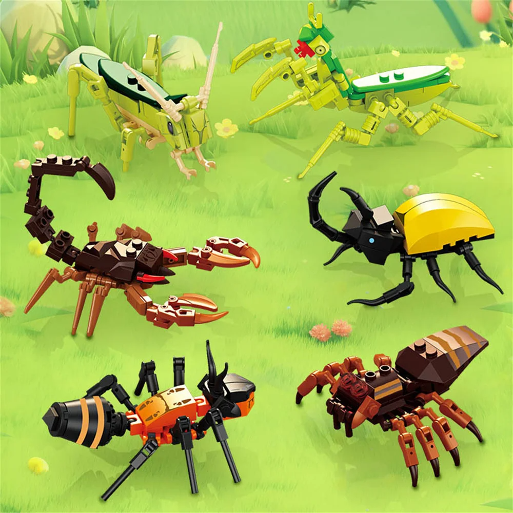 Insect Building Blocks Set DIY Animal Model Puzzle Toy For Kids 0