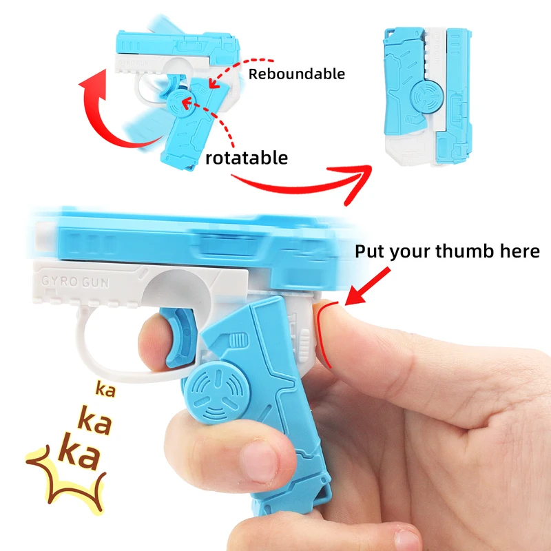 Mini Fidget Spinner Toy Gun for Kids Stress Relief Play