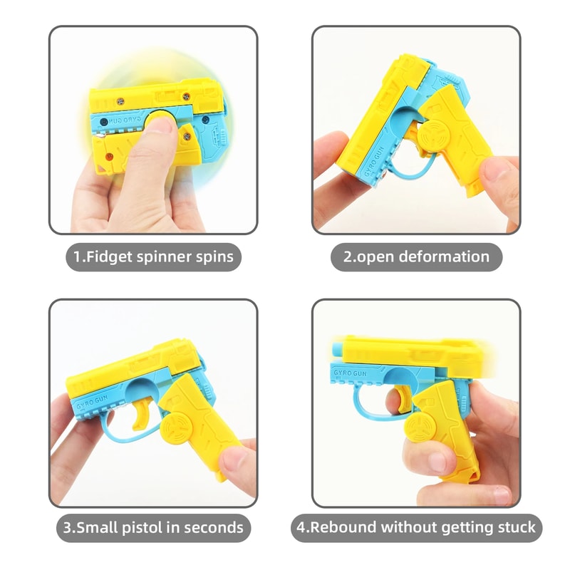 Mini Fidget Spinner Toy Gun for Kids Stress Relief Play