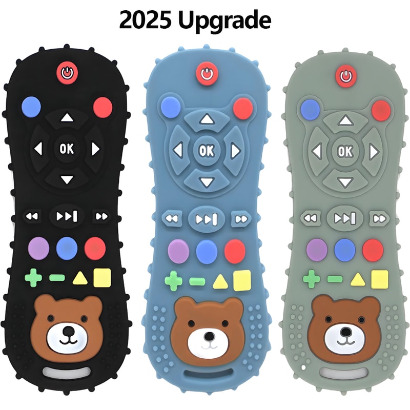 Baby Remote Control Silicone Teether Toy For Gum Relief 1