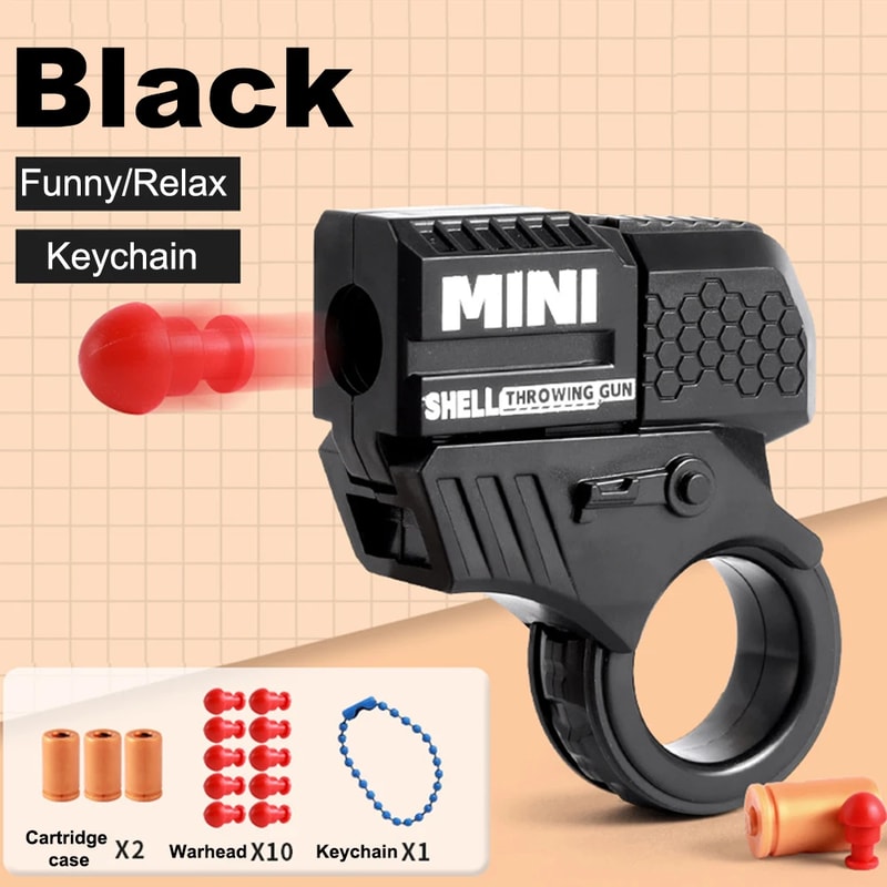 Mini Pistol Keychain Stress Relief Toy Launcher Gift