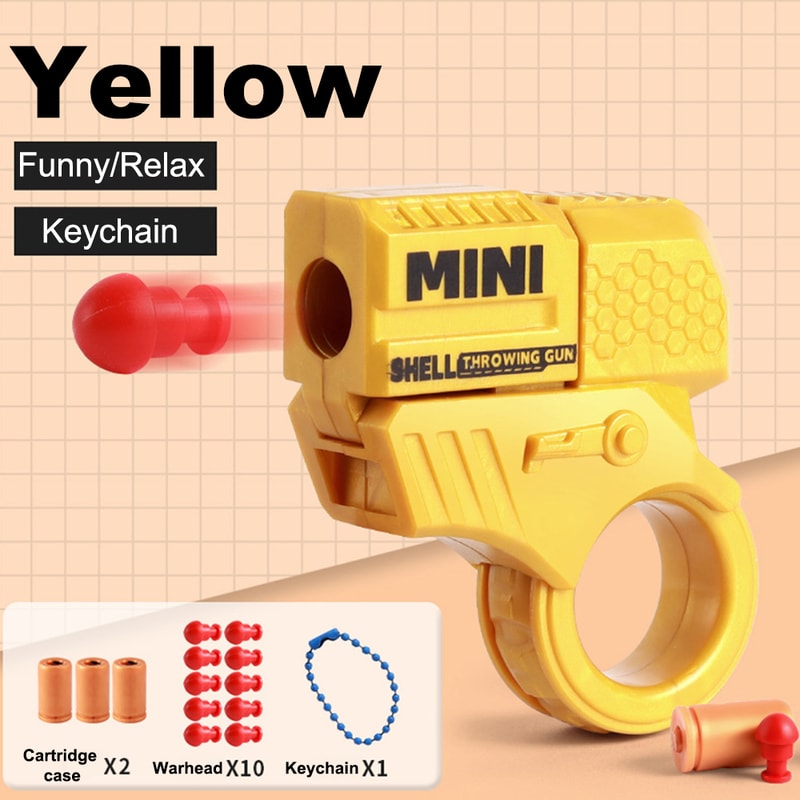 Mini Pistol Keychain Stress Relief Toy Launcher Gift