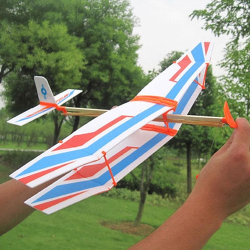 DIY Foam Glider Airplane Rubber Band Powered Kids Educational Flying Toy