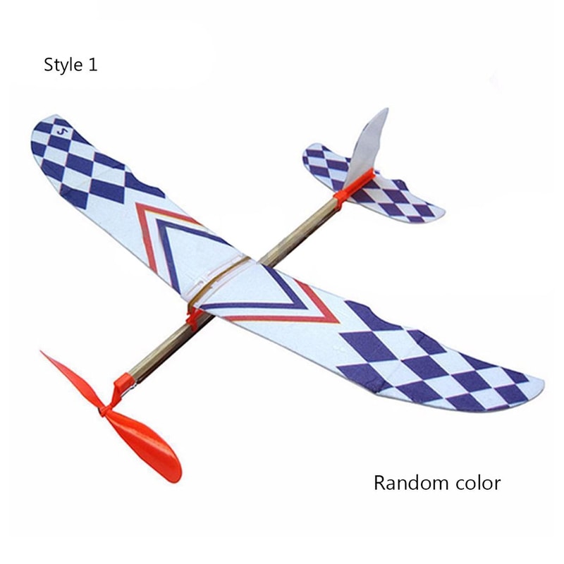 DIY Foam Glider Airplane Rubber Band Powered Kids Educational Flying Toy