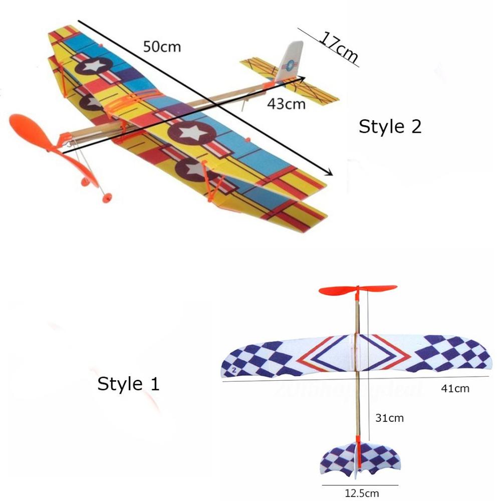 DIY Foam Glider Airplane Rubber Band Powered Kids Educational Flying Toy