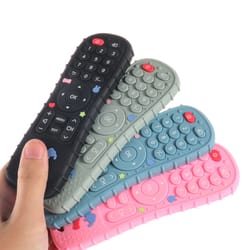 baby remote control teether bpa free silicone sensory chew toy