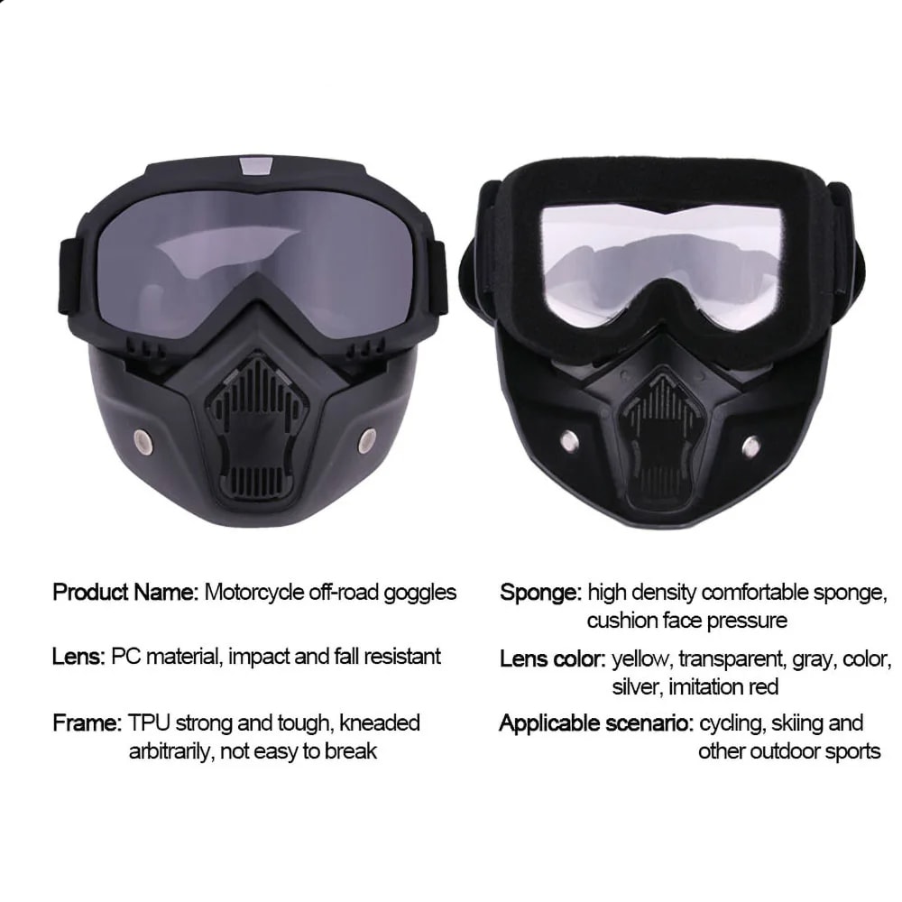 Windproof Motorcycle Riding Mask Full Face Protection for Off Road Cycling and Skiing