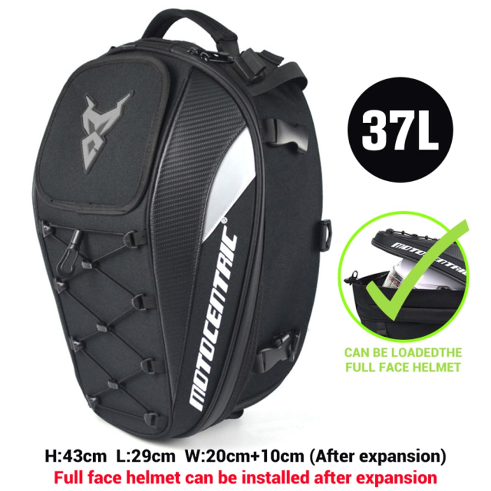 Waterproof Motorcycle Bag Rear Seat Tail Bag Helmet Backpack 6