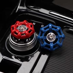 metal valve style car interior decor for push start button and gear shift knob