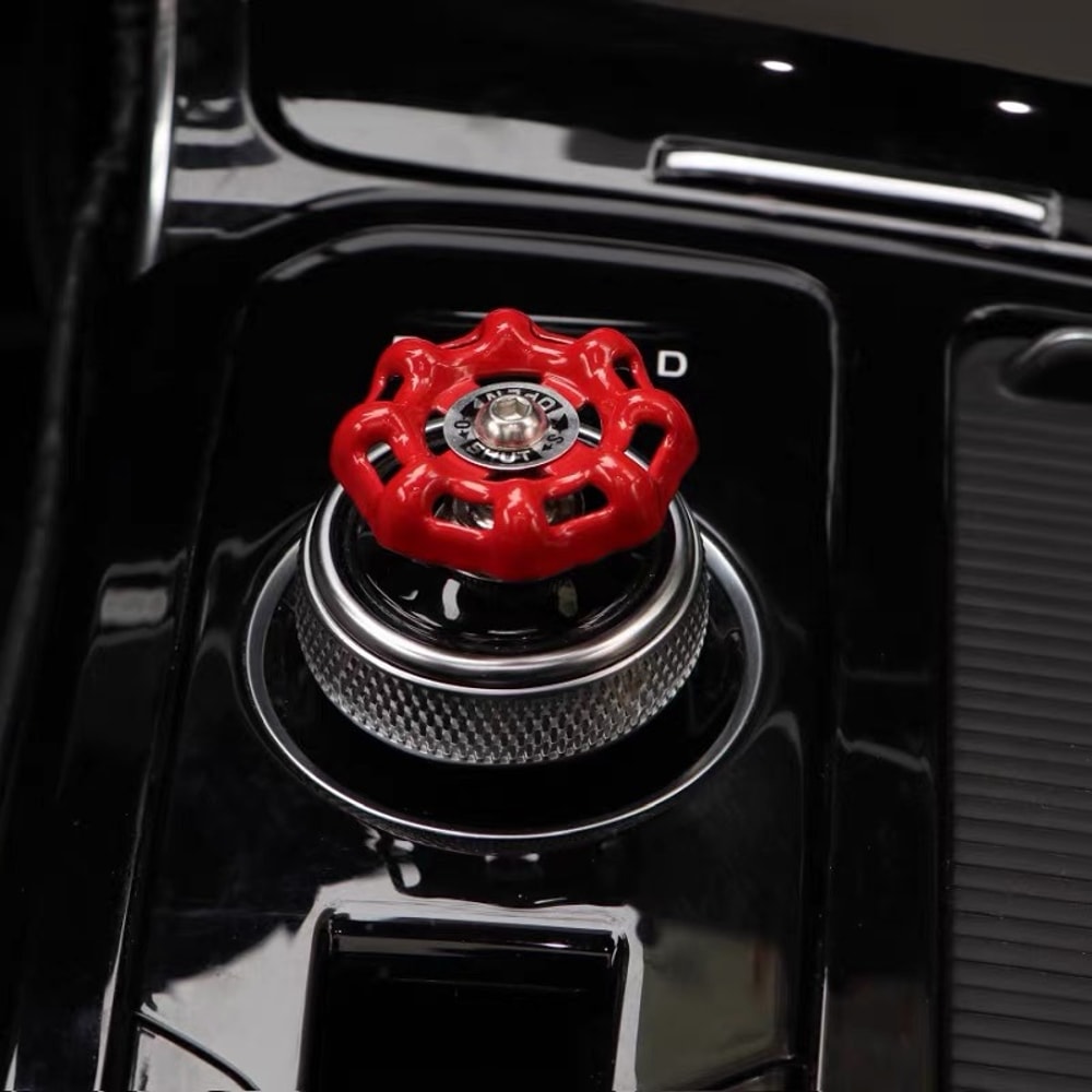 Metal Valve Style Car Interior Decor For Push Start Button And Gear Shift Knob 1