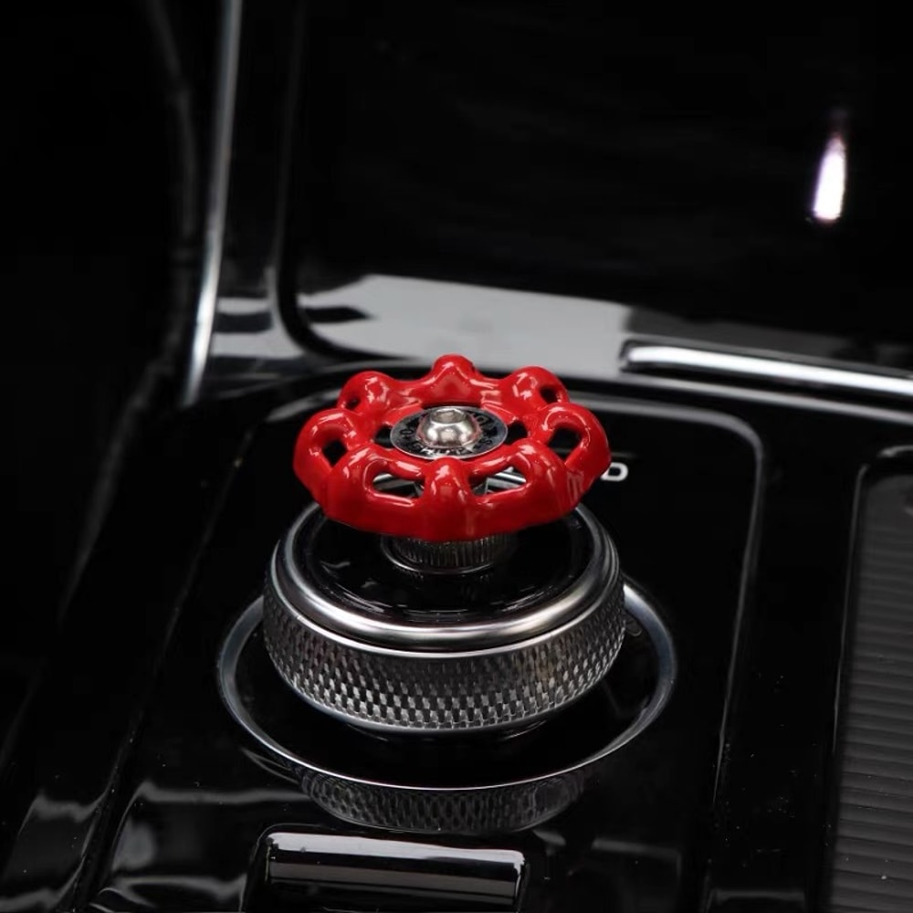 Metal Valve Style Car Interior Decor For Push Start Button And Gear Shift Knob 2