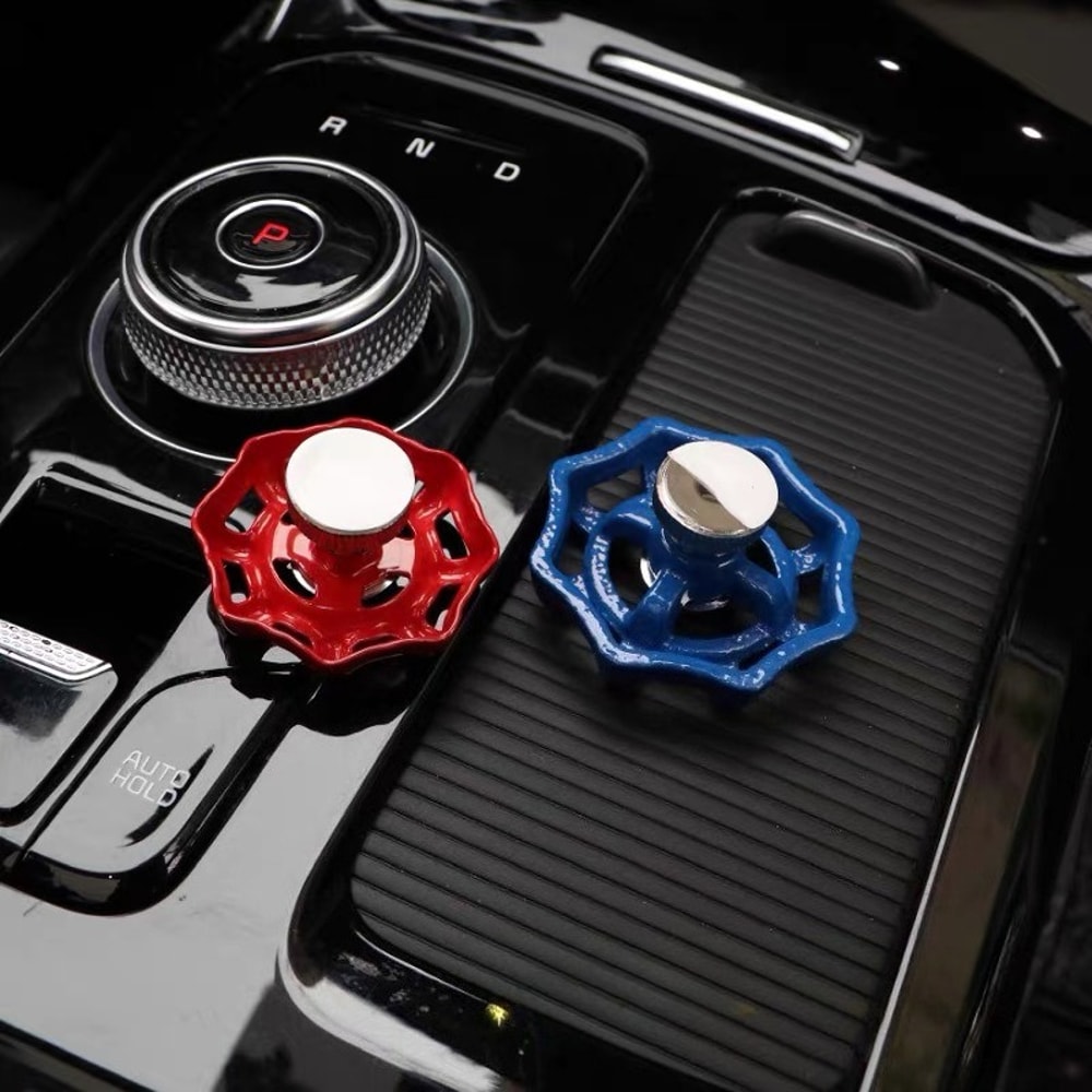 Metal Valve Style Car Interior Decor For Push Start Button And Gear Shift Knob 3