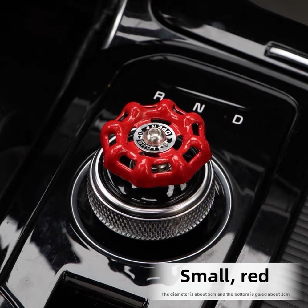 Metal Valve Style Car Interior Decor For Push Start Button And Gear Shift Knob 4