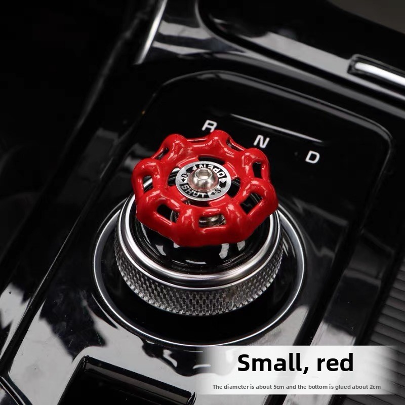 Metal Valve Style Car Interior Decor For Push Start Button And Gear Shift Knob 5