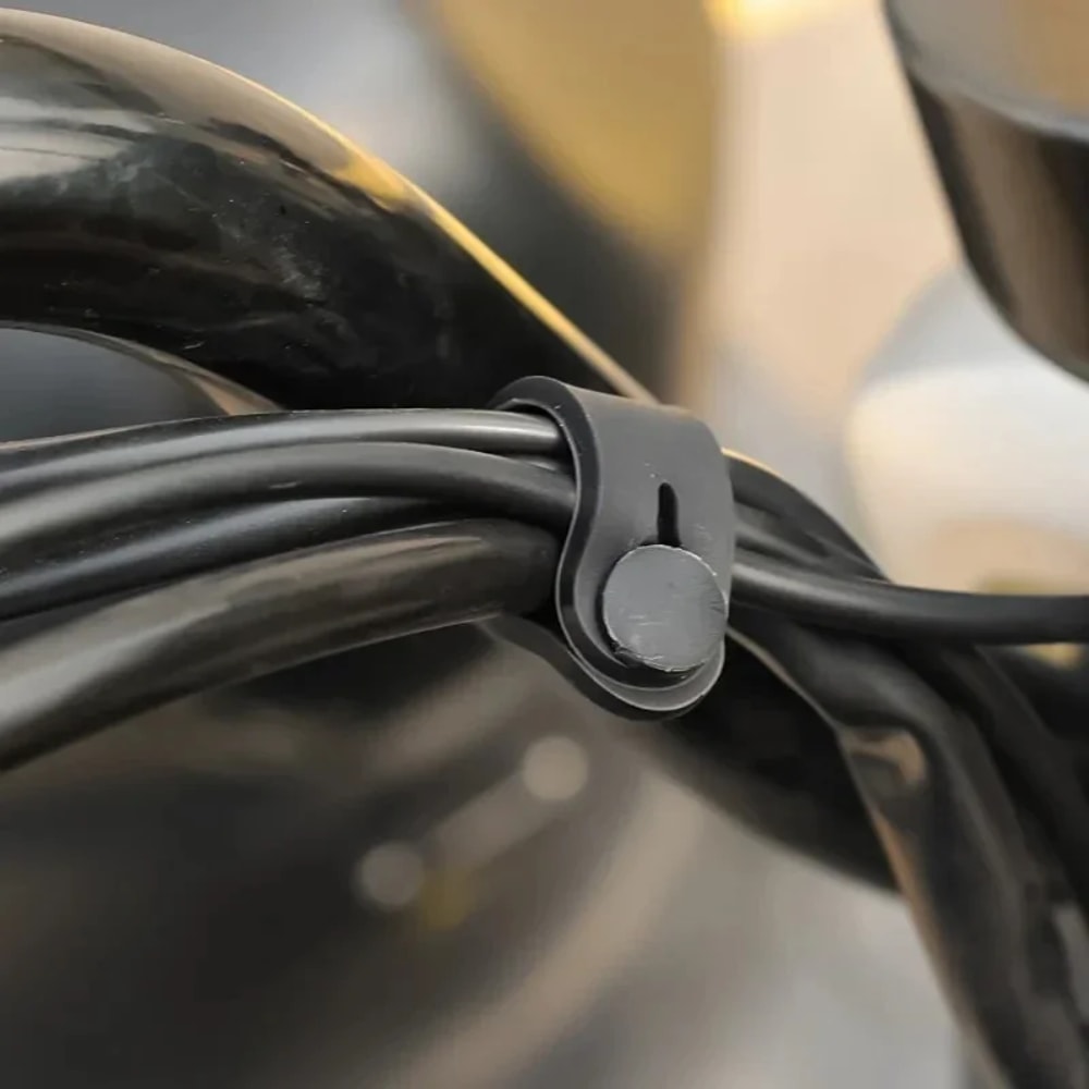Universal Motorcycle Rubber Cable Ties For Wiring Harness Frame Securing 0
