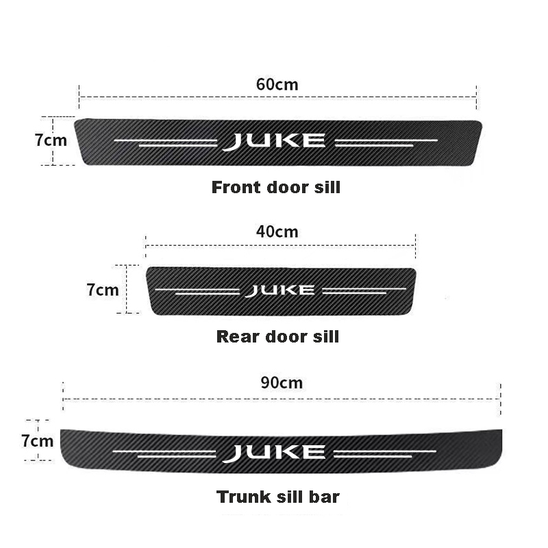 Premium Auto Carbon Fiber Decals for Nissan Juke Door Threshold & Scuff Protection